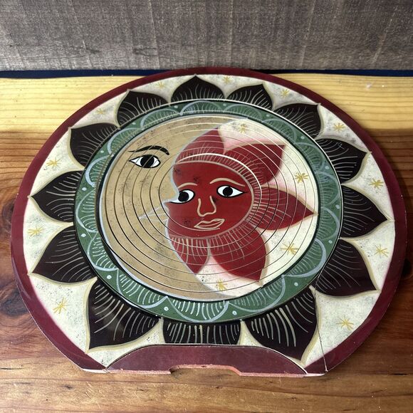 Collapsible Bowl Sun Moon Made In Honduras -flaw - Picture 9 of 10